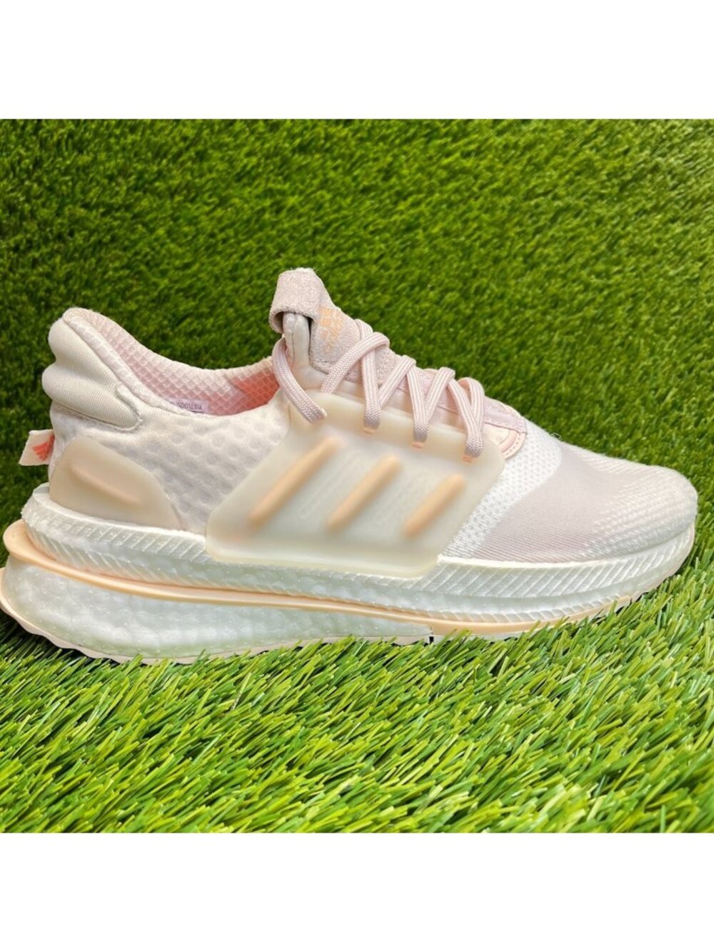 Adidas X_Plurboost Womens Size 7.5 White Bliss Orange Runningā Shoes Sneakers
